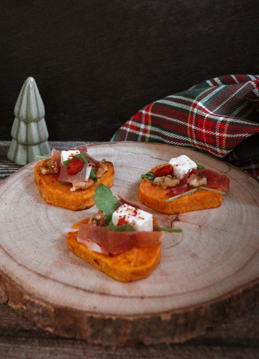 Bouchées de patate douce au jambon de Bayonne